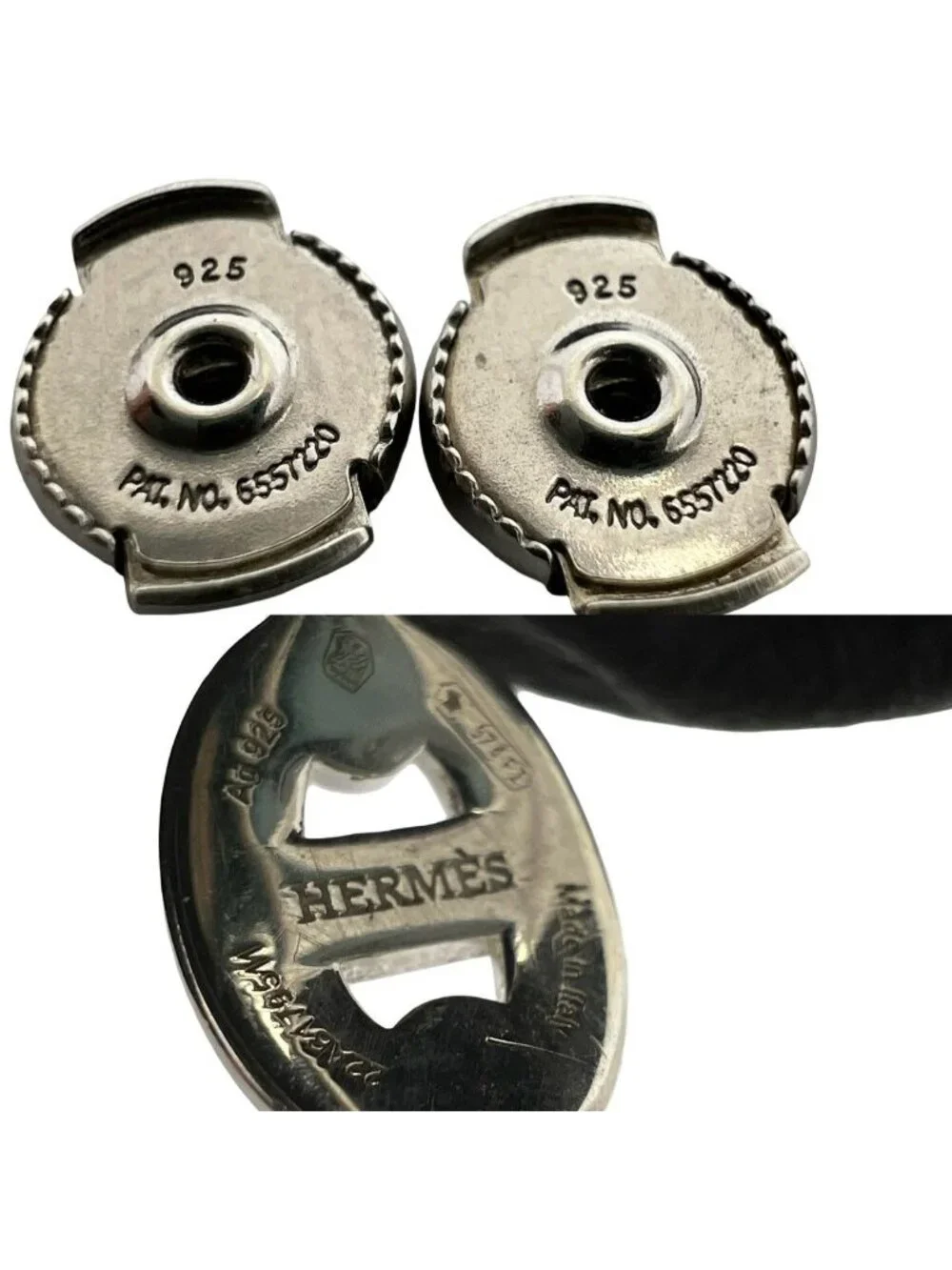 Hermes Chaine D'ancre Earrings 925 Sterling Silver Accessory